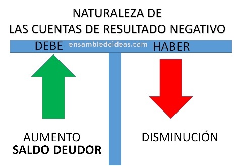 Naturaleza de las cuentas de Resultado Negativo o Pérdidas.  