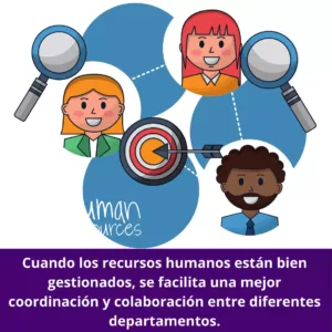 Cuando los recursos humanos están bien gestionados, se facilita una mejor coordinación y colaboración entre diferentes departamentos,